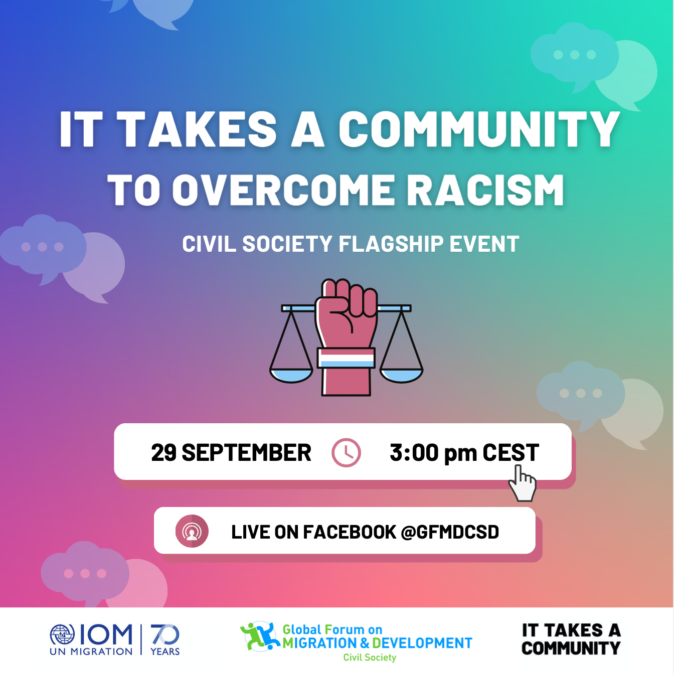 Save the dates! Join our live events #ItTakesACommunity Campaign